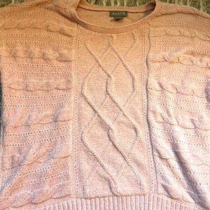 Macys - palette womens knit sweater, light pink, size large